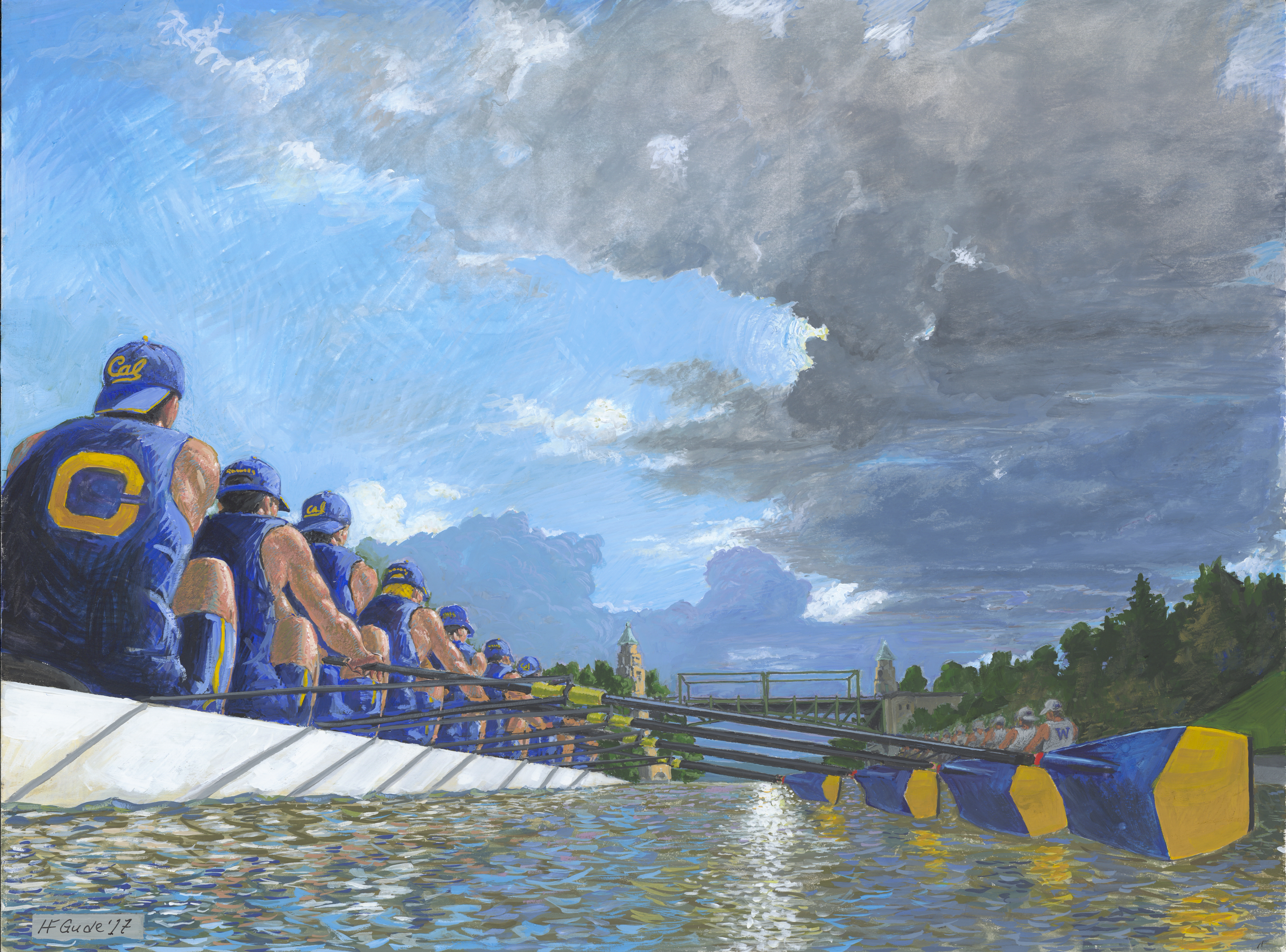 Color and Design Study for Rowing Painting