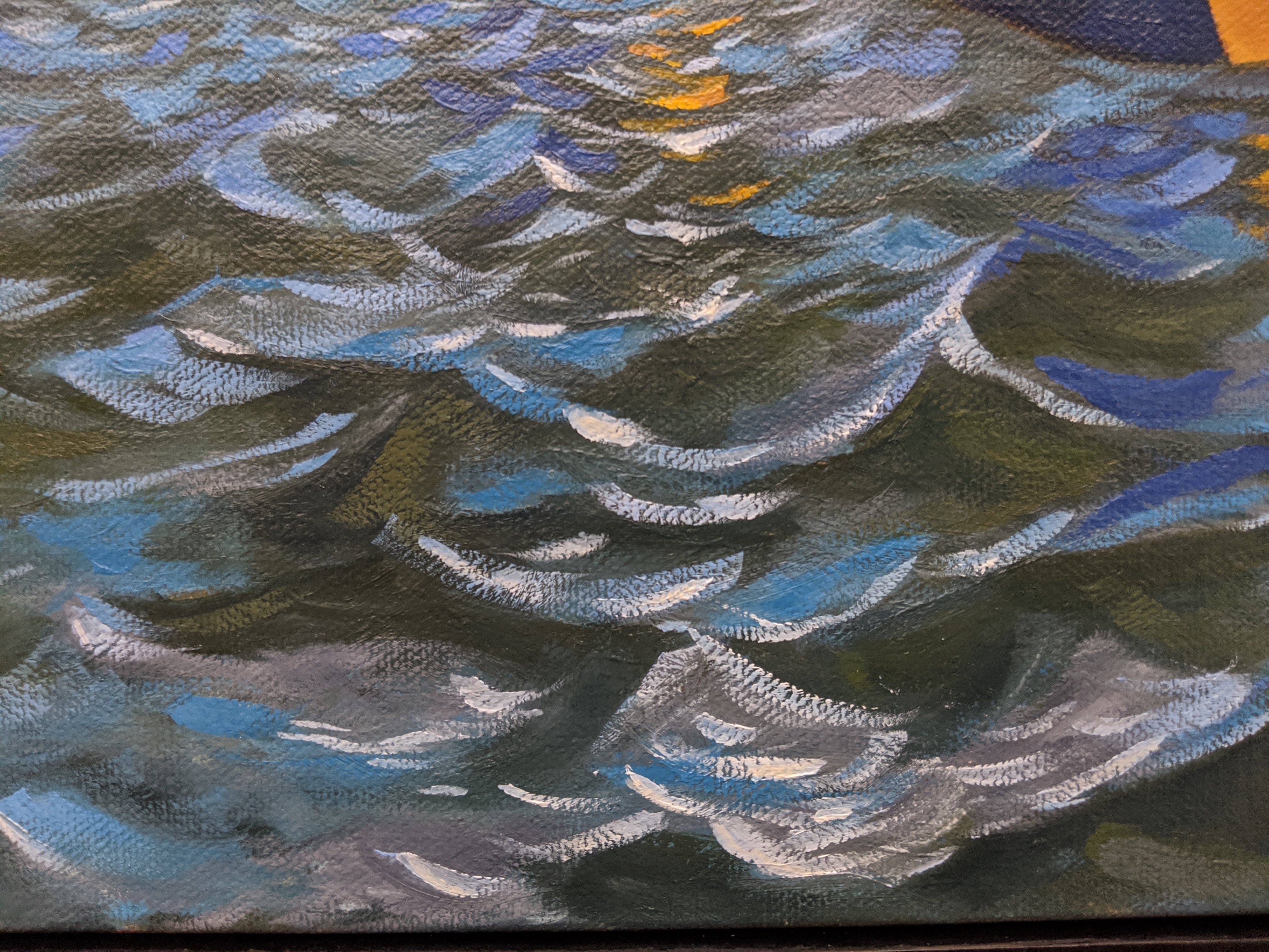 Water Reflections with Oar Blade