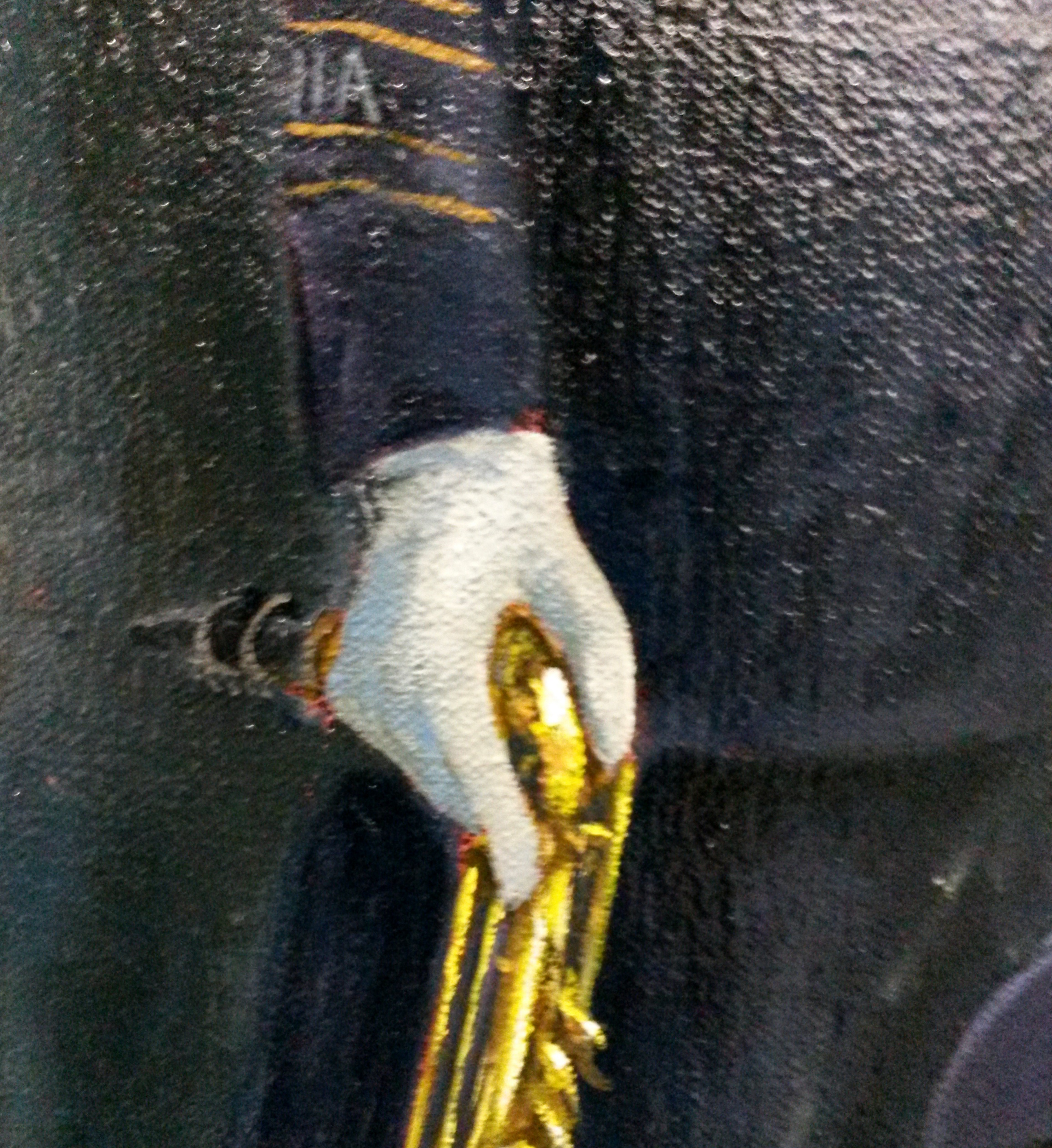 Gloved Hand on Saxophone