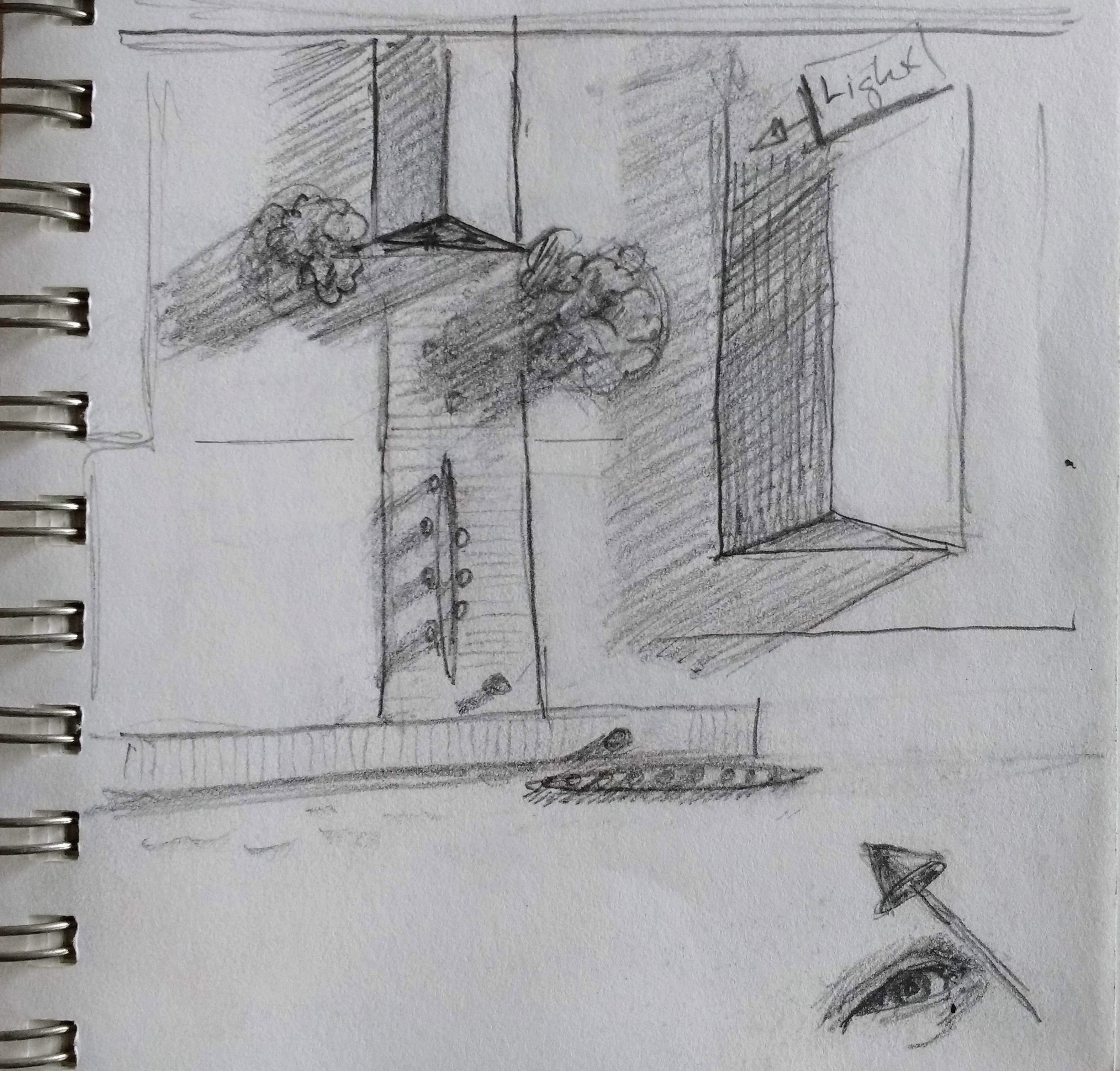 Aerial View--Shadow Studies of the Ky Ebright Boat House