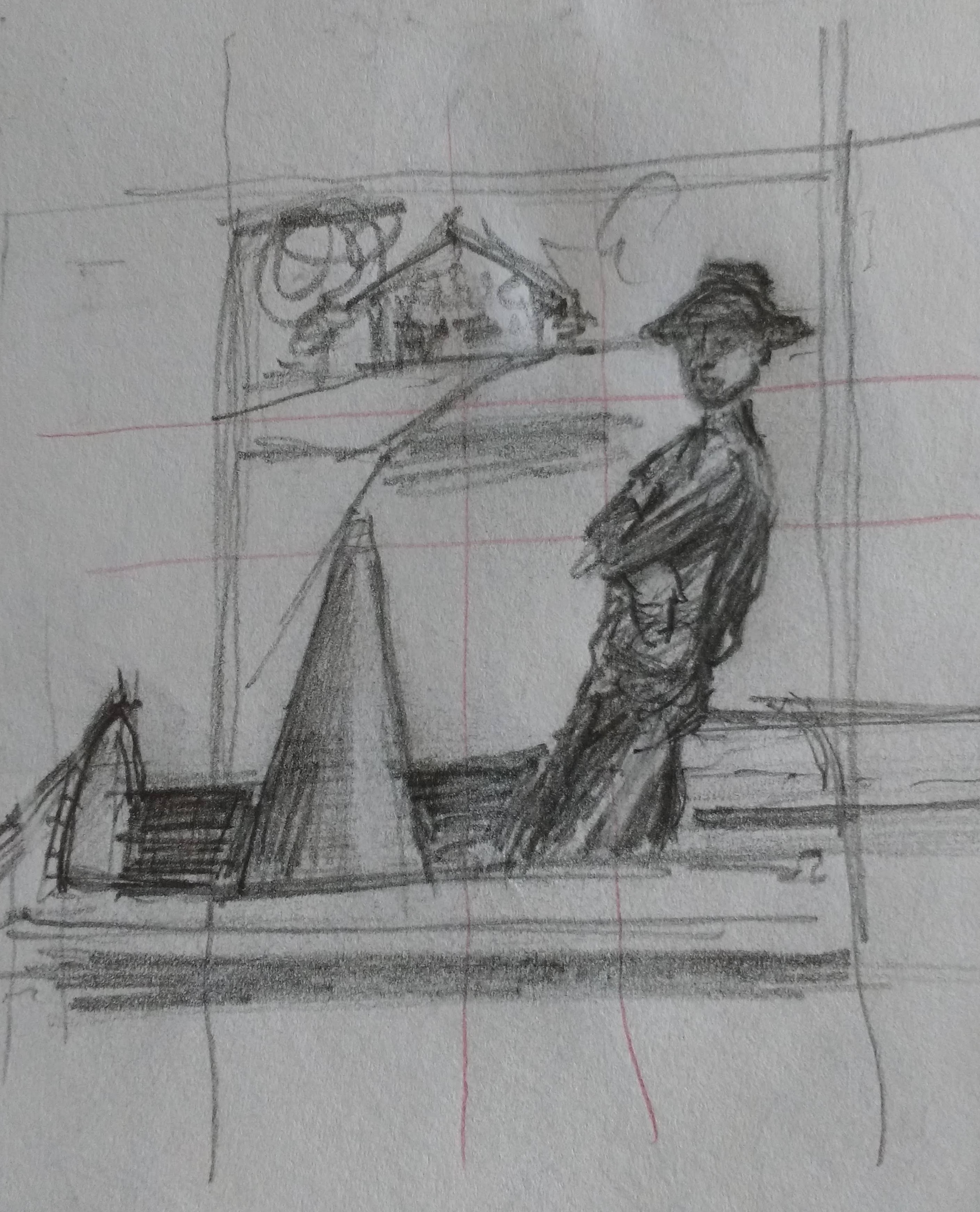 Composition Study for Rowing Painting