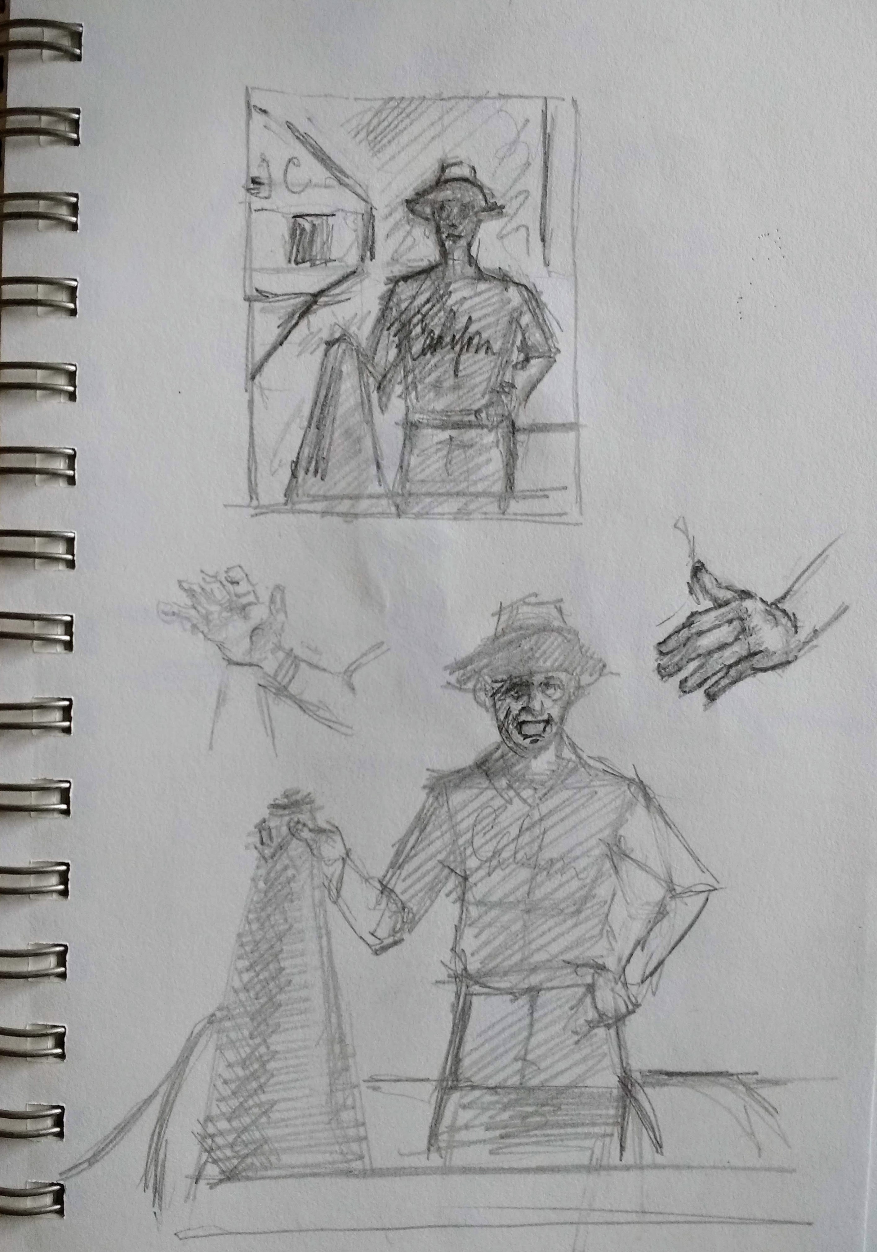 Figure Studies for Rowing Painting