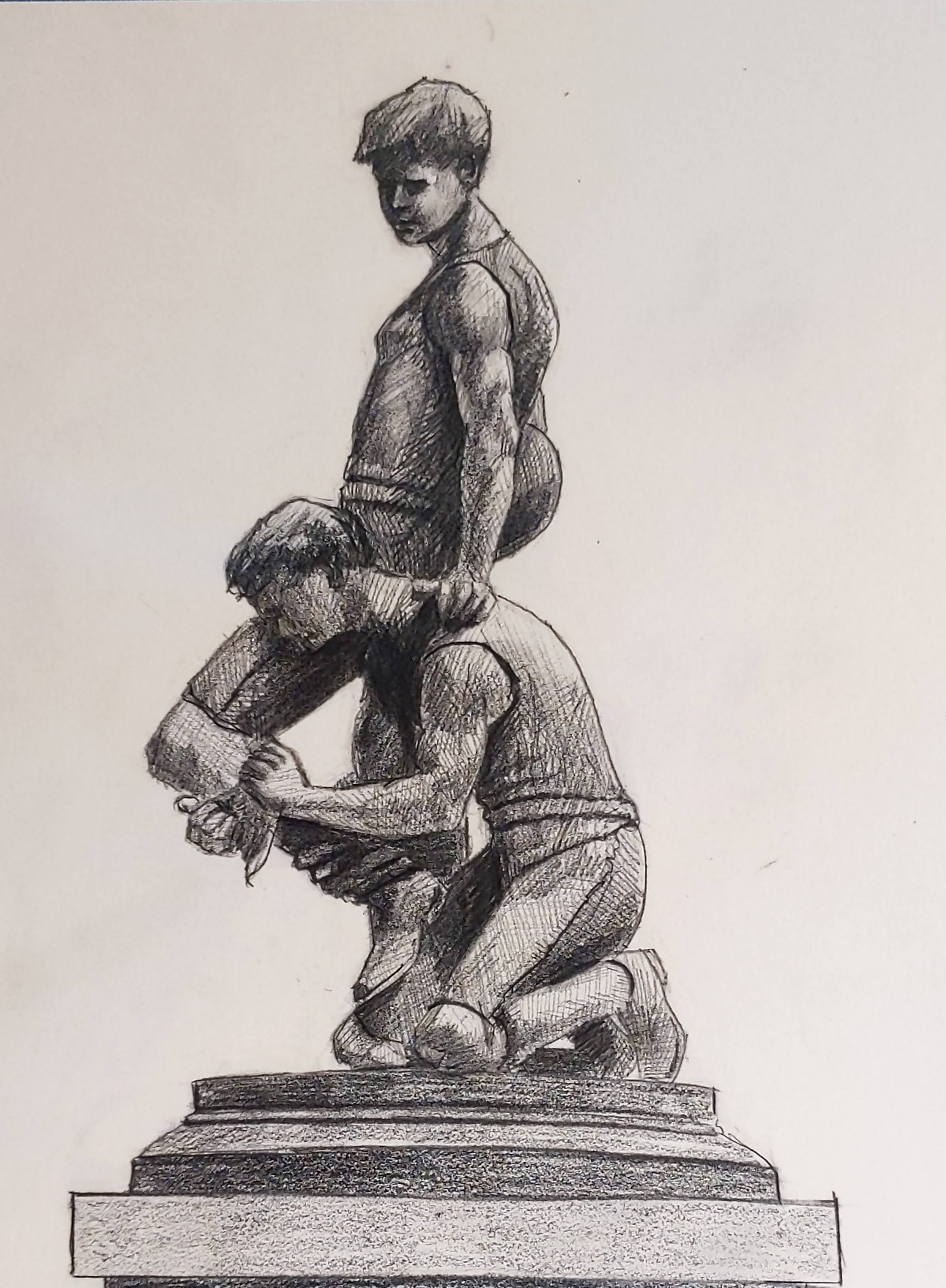 Douglas Tilden's Football Players, Finished Drawing