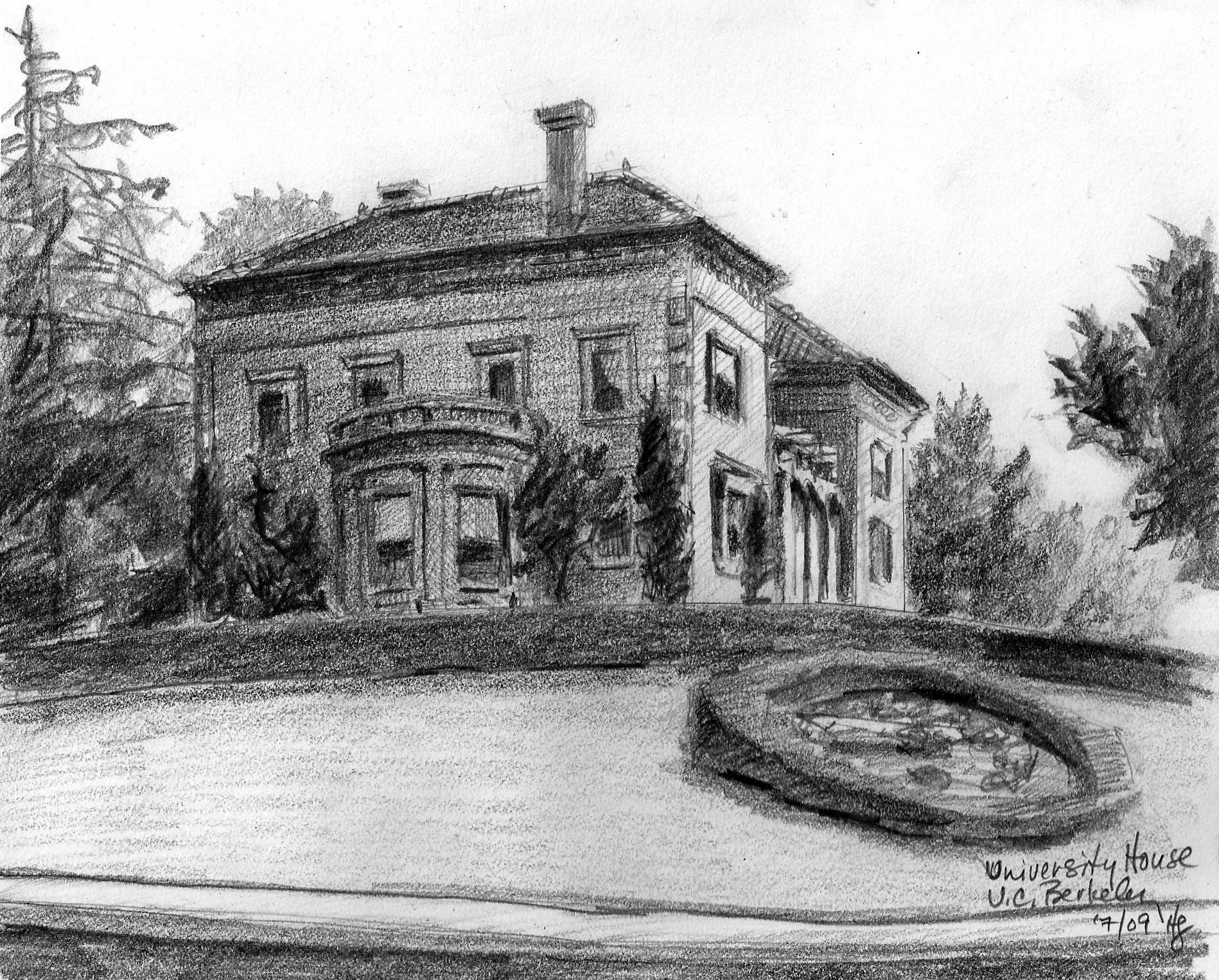 University House, UC Berkeley, Pencil Study