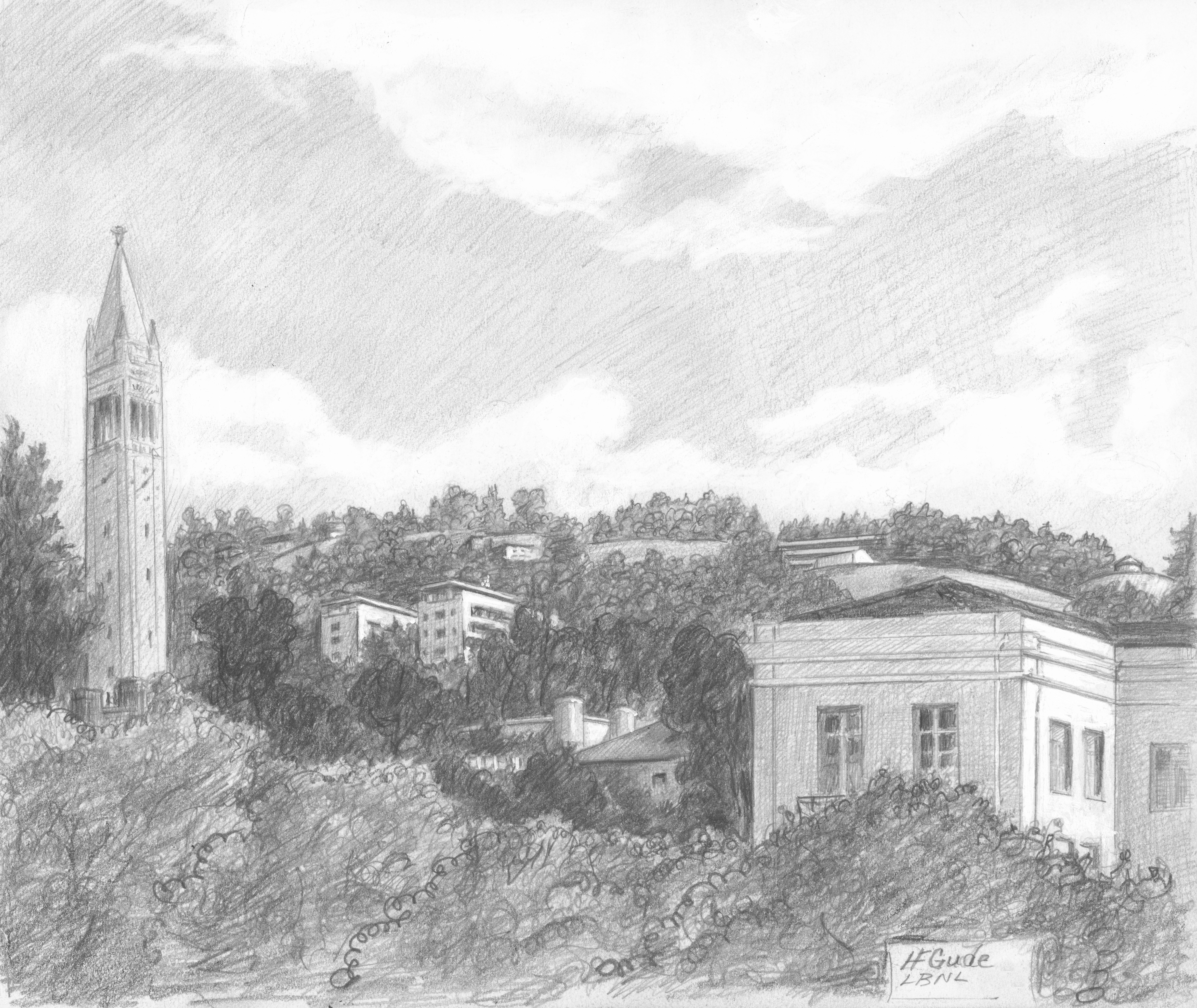 View of LBNL and LHS from Sproul Plaza
