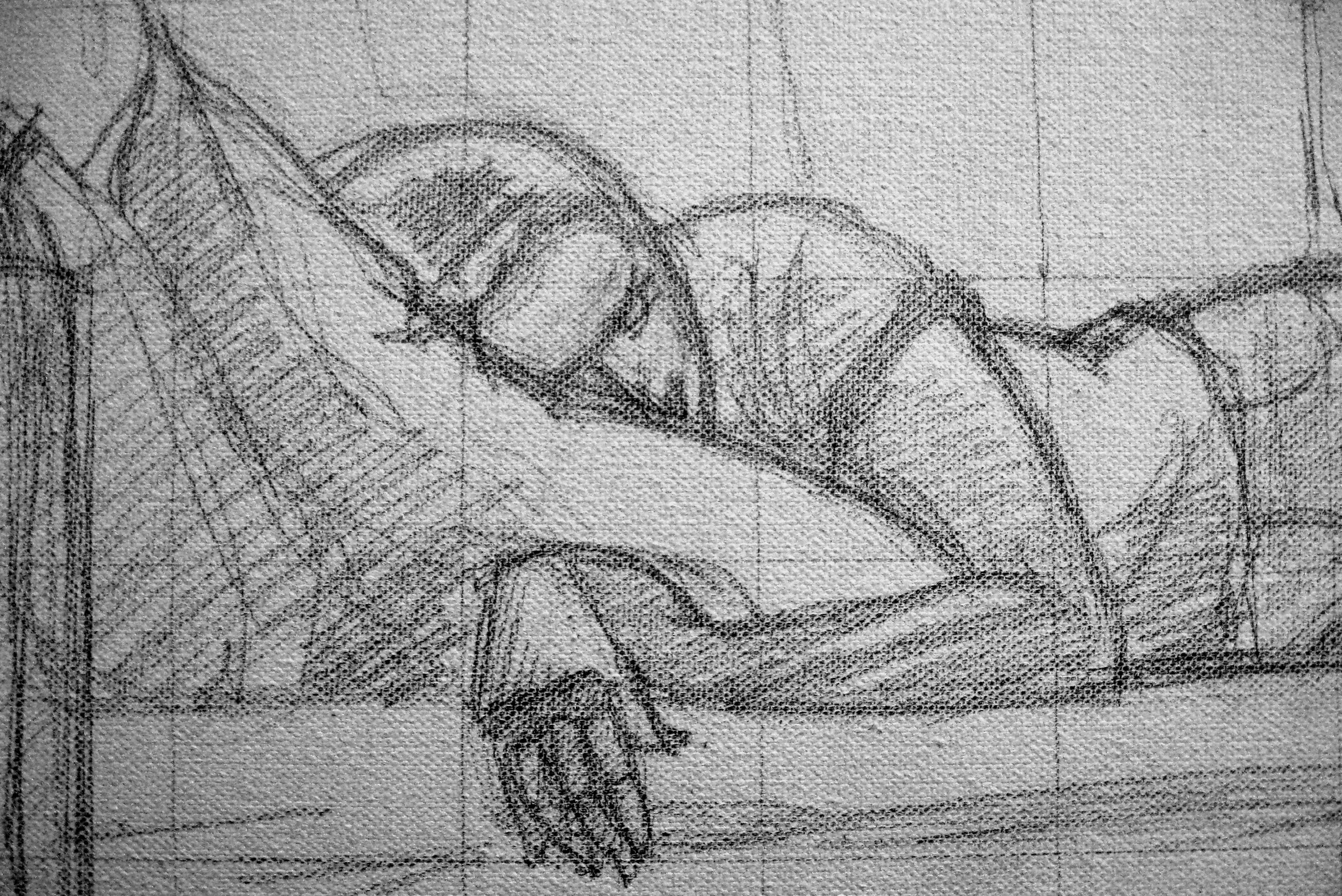 Drawing on Canvas for 'Connie Napping Painting'
