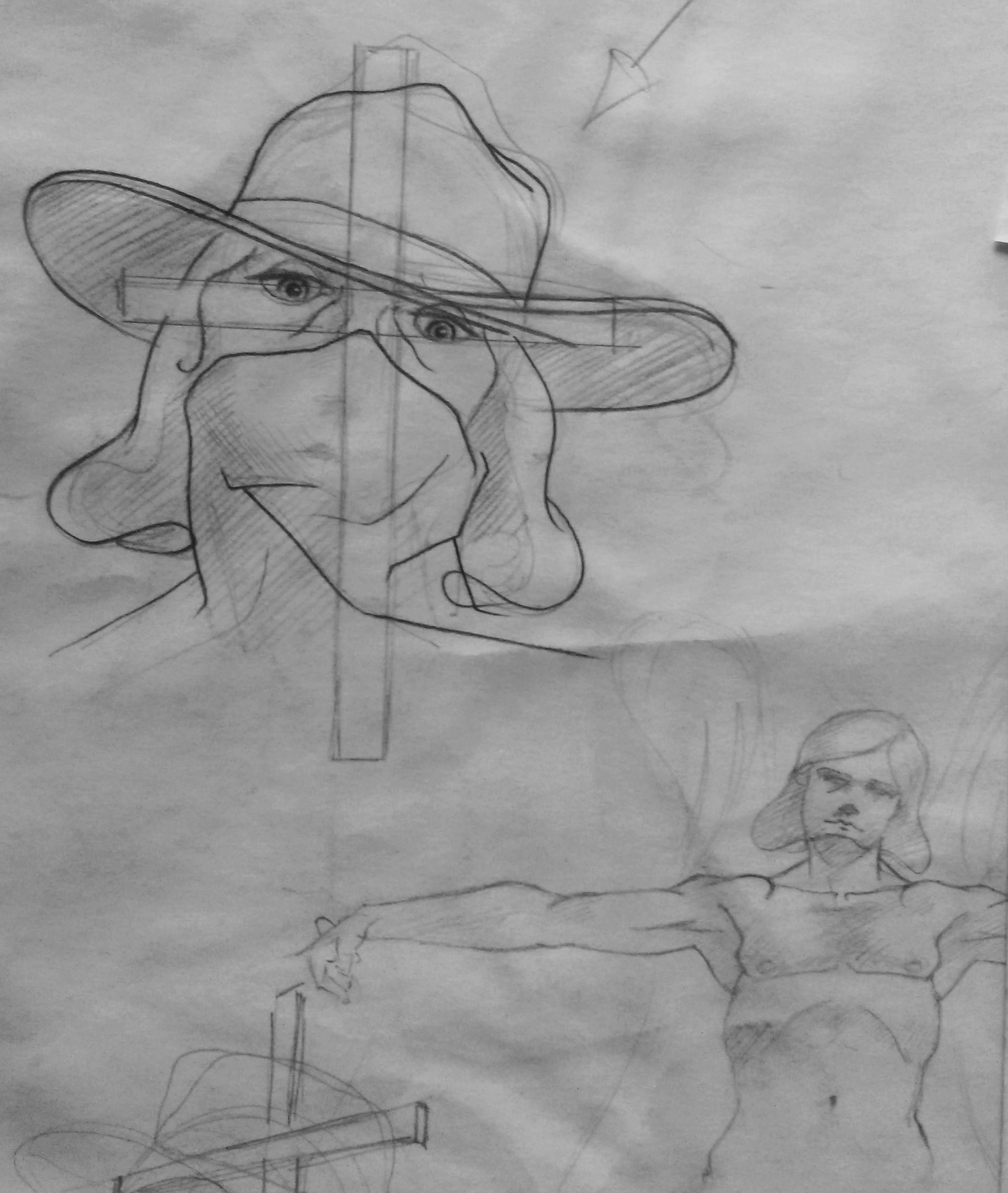 Self-Portrait Studies with Cross