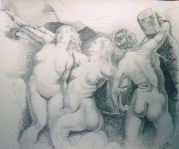Study After Rubens: The Three Nereids