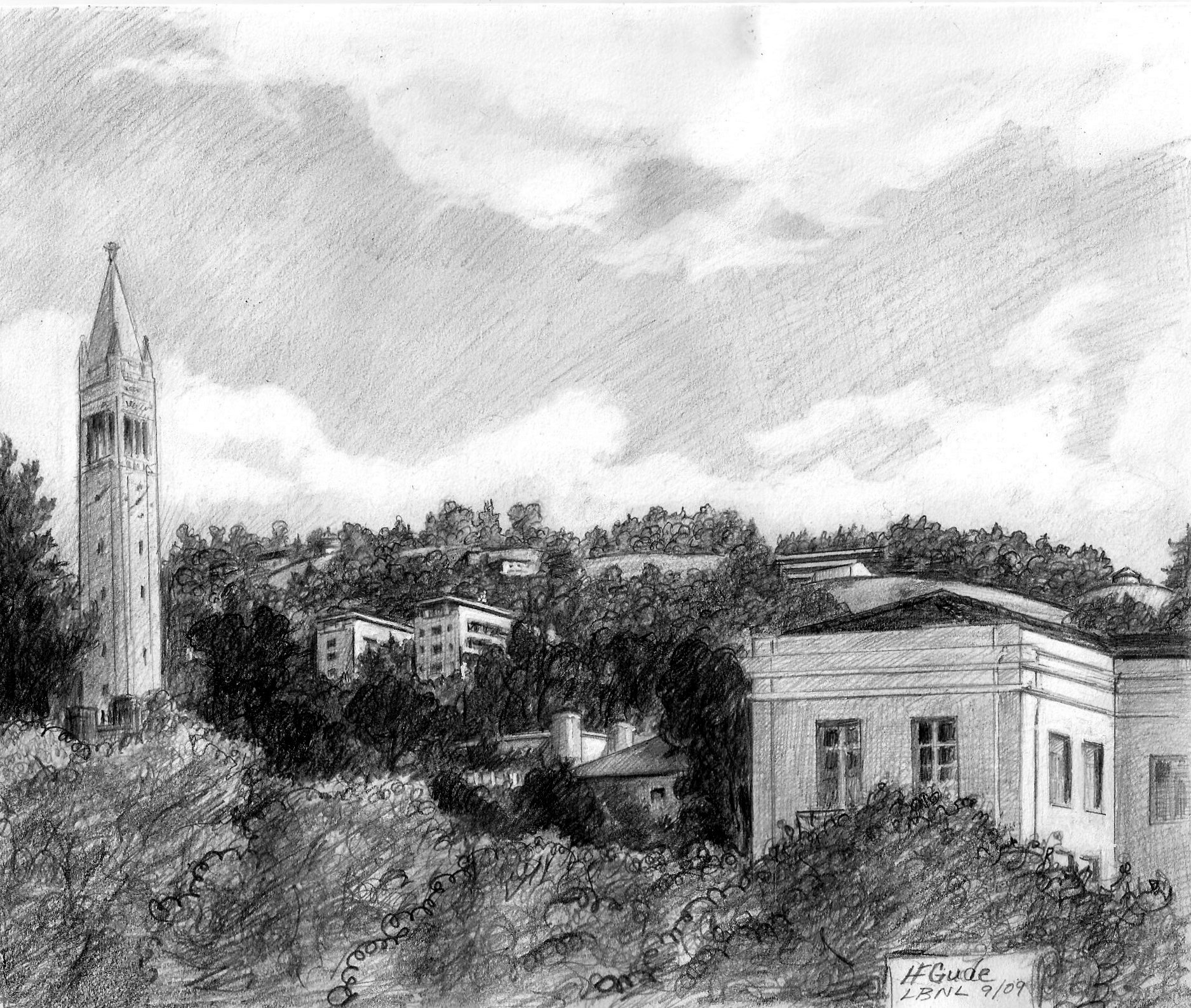 View of Berkeley Lab from Sproul Plaza