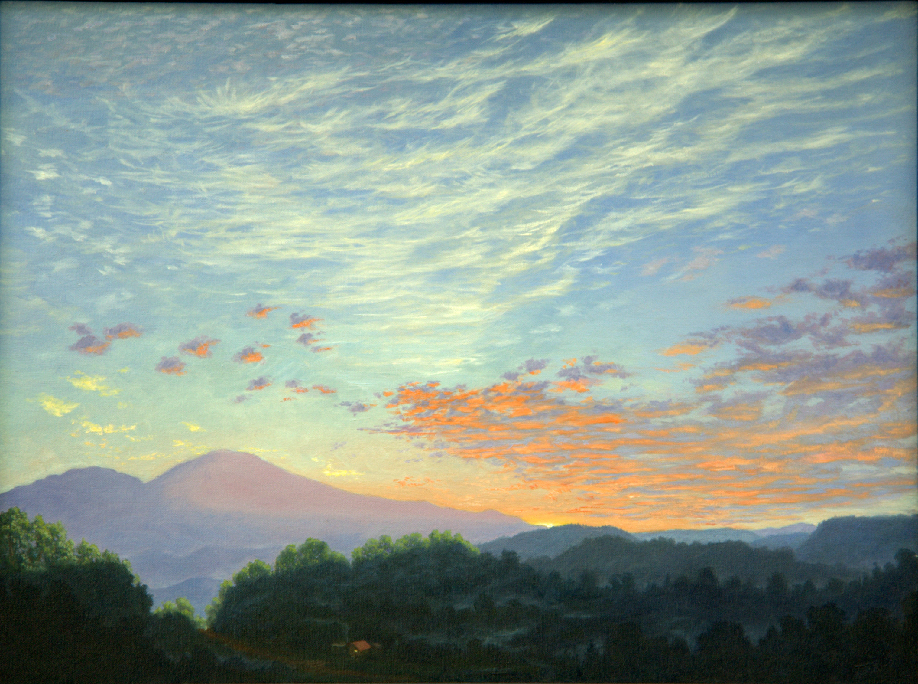 Sunrise Over Mt. Diablo with Orange Clouds
