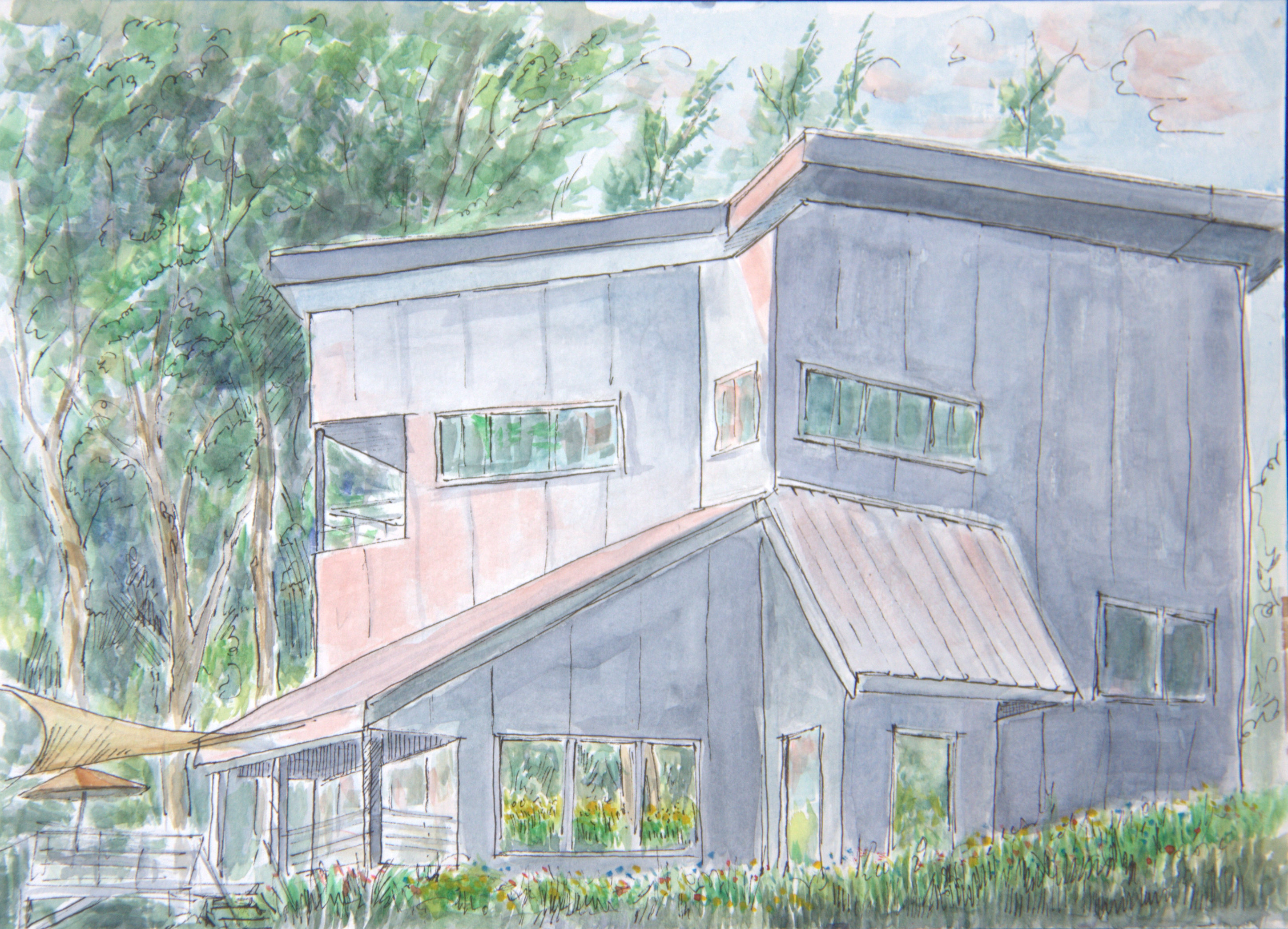 Watercolor of Betsy's Catskill Cabin