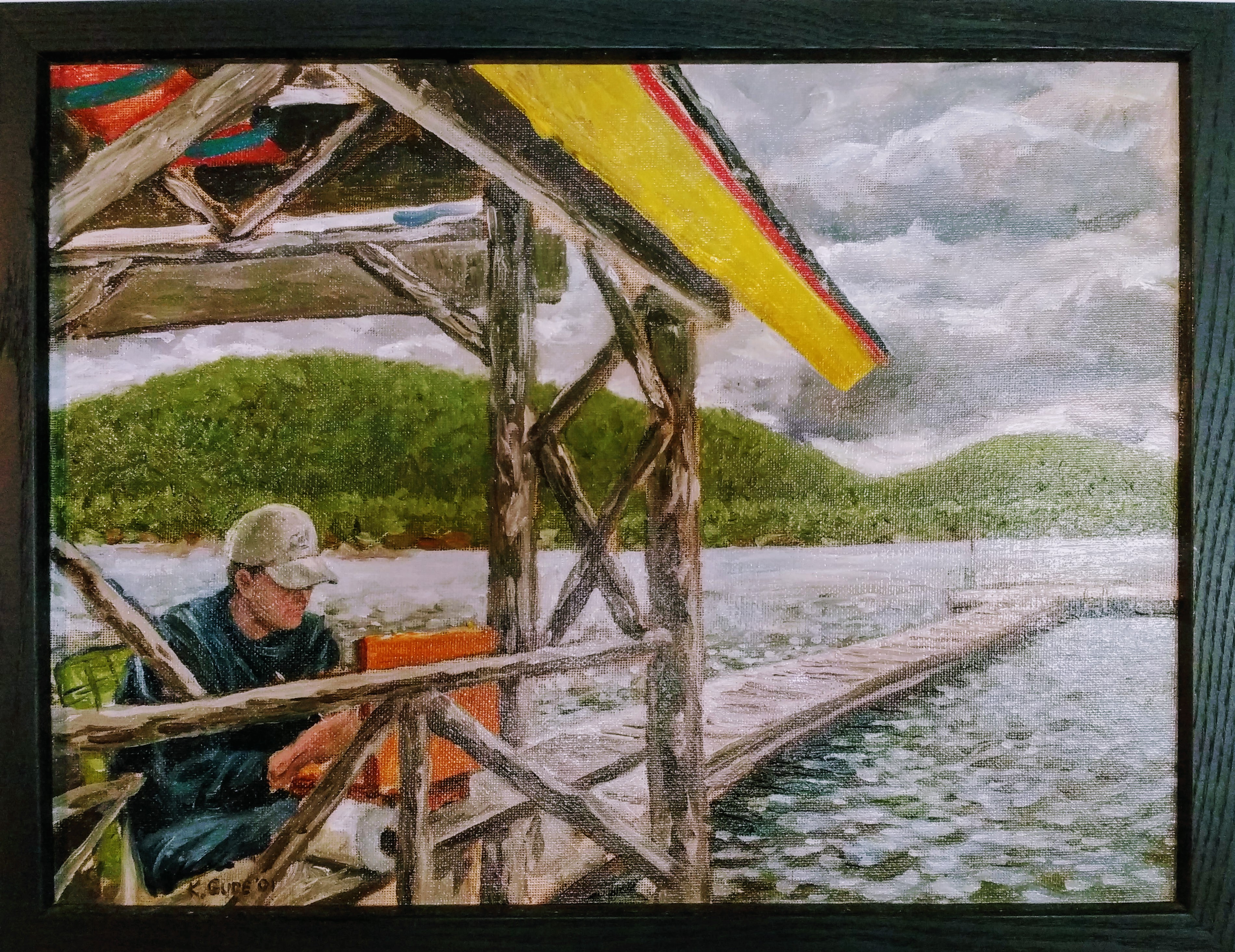 Hans Painting Under the Pagoda at Viking Village