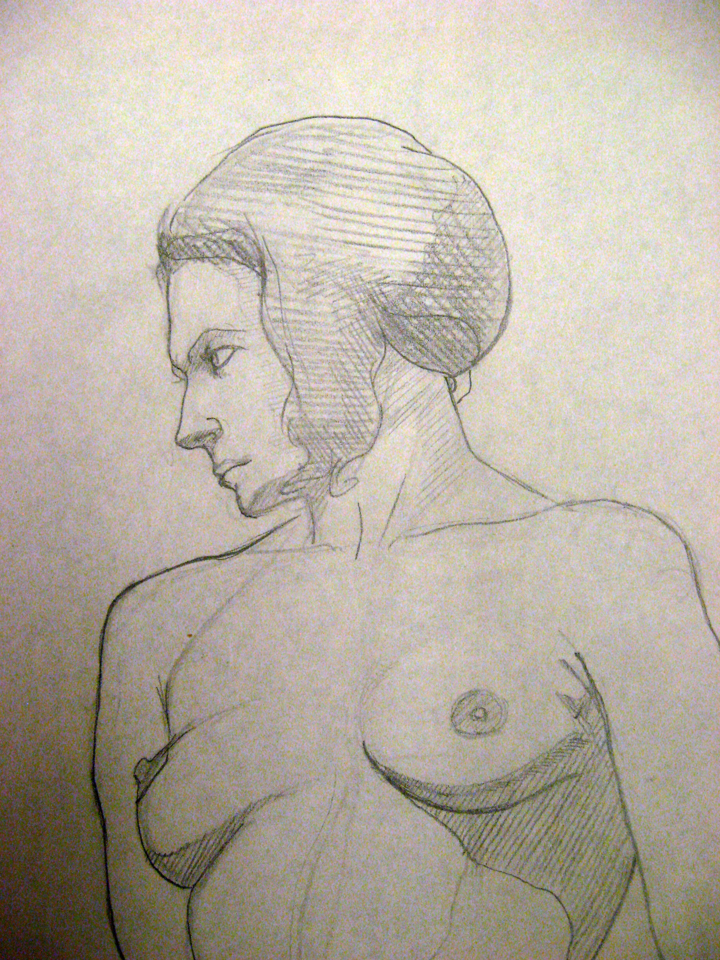 Bust Study with Hair Up