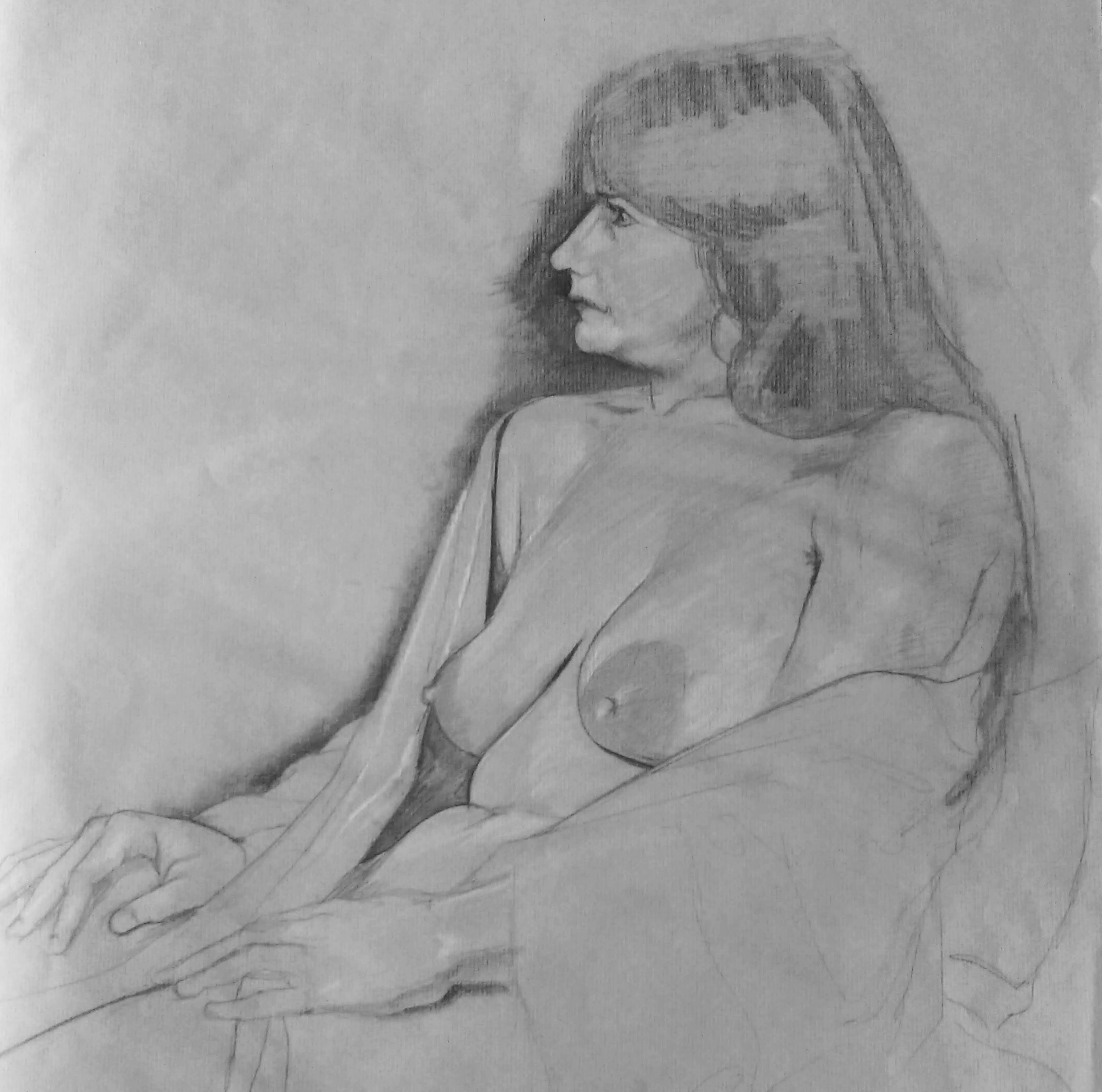 Reclining Figure with Long Hair
