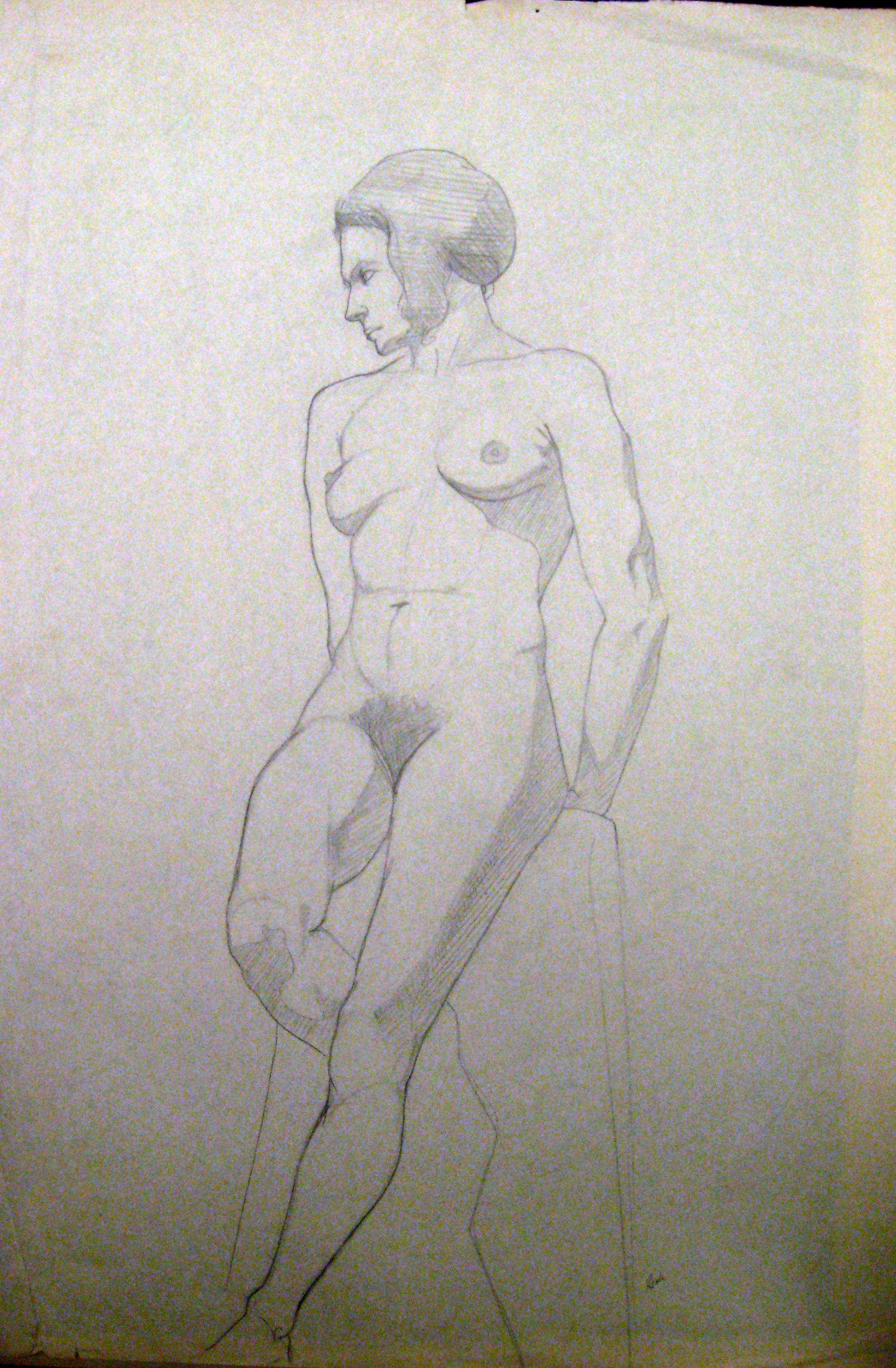 Resting Figure in Pencil