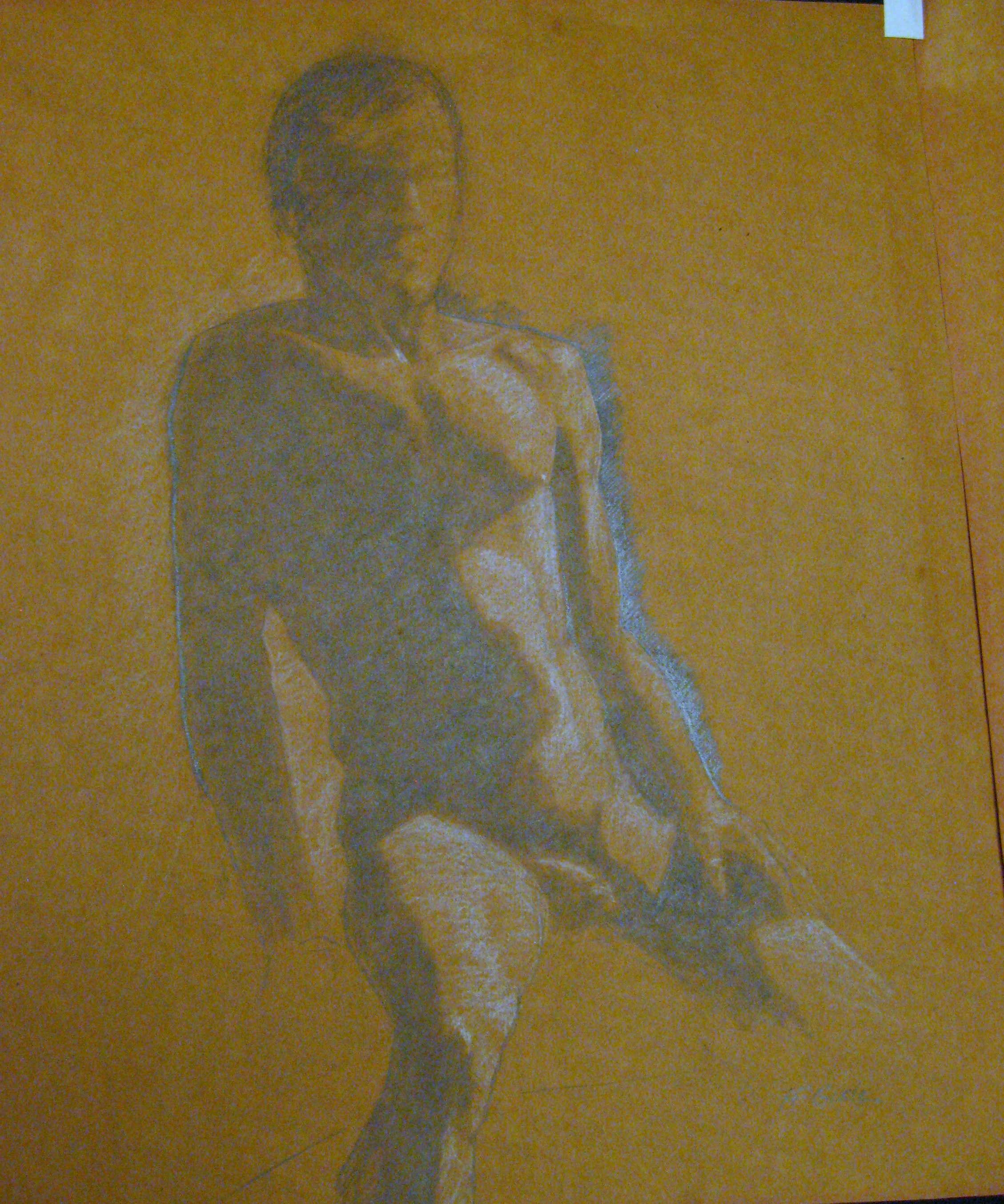 Seated Figure on Brown Paper