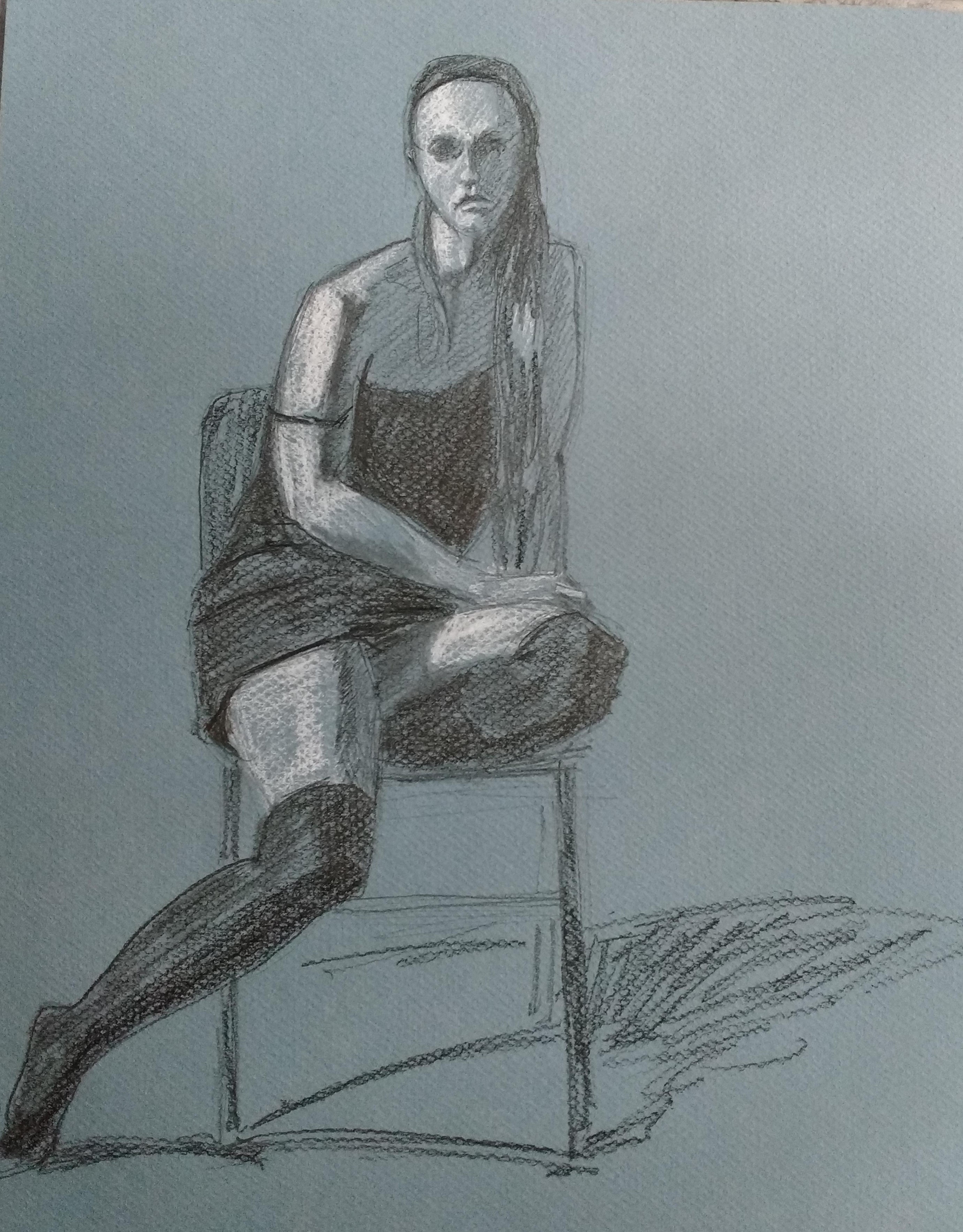 Seated Woman in Dress