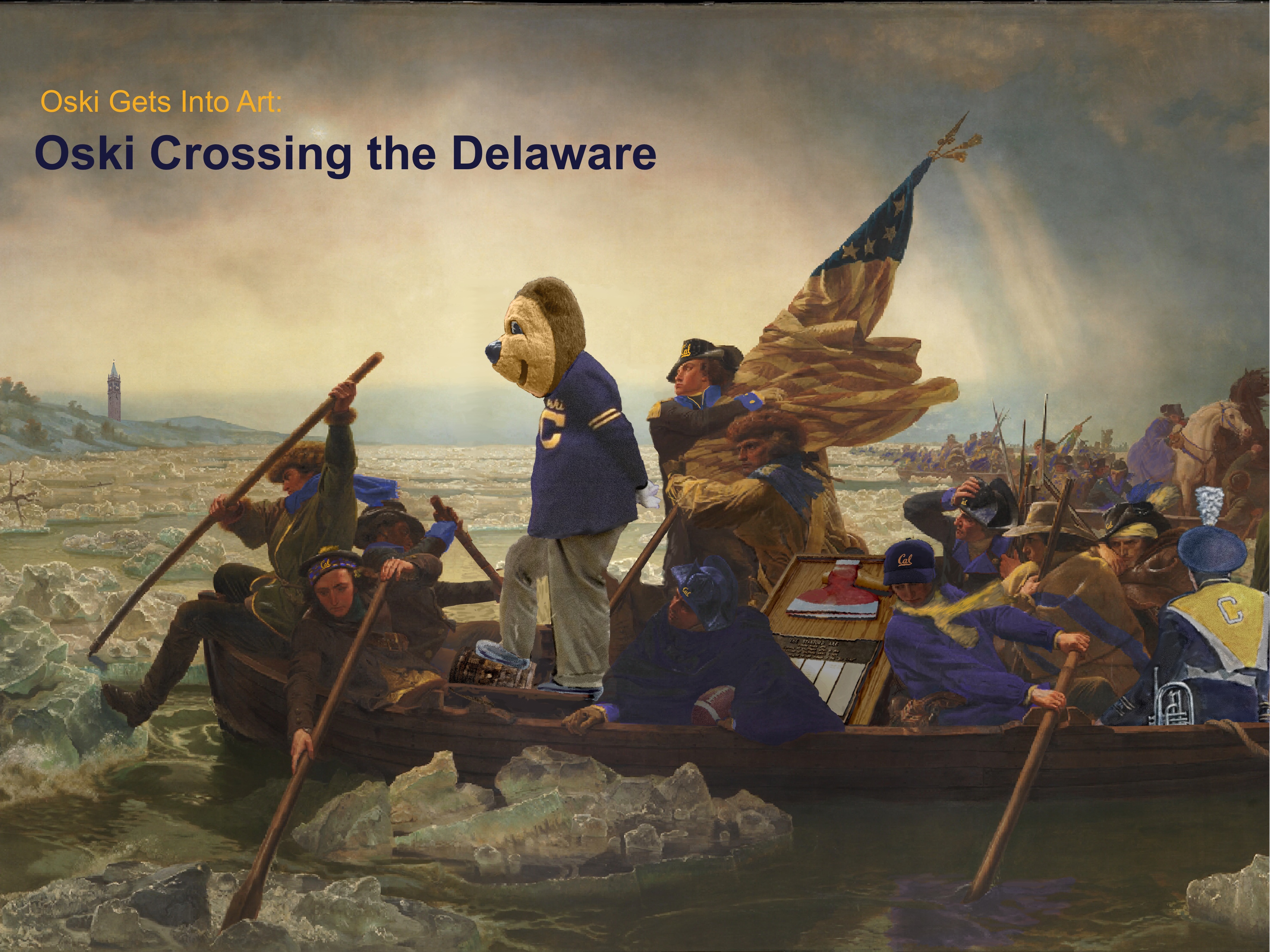 Oski Crossing the Delaware