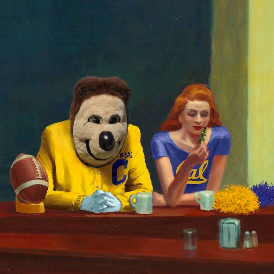 Oski Nighthawks: Oski and Cheerleader