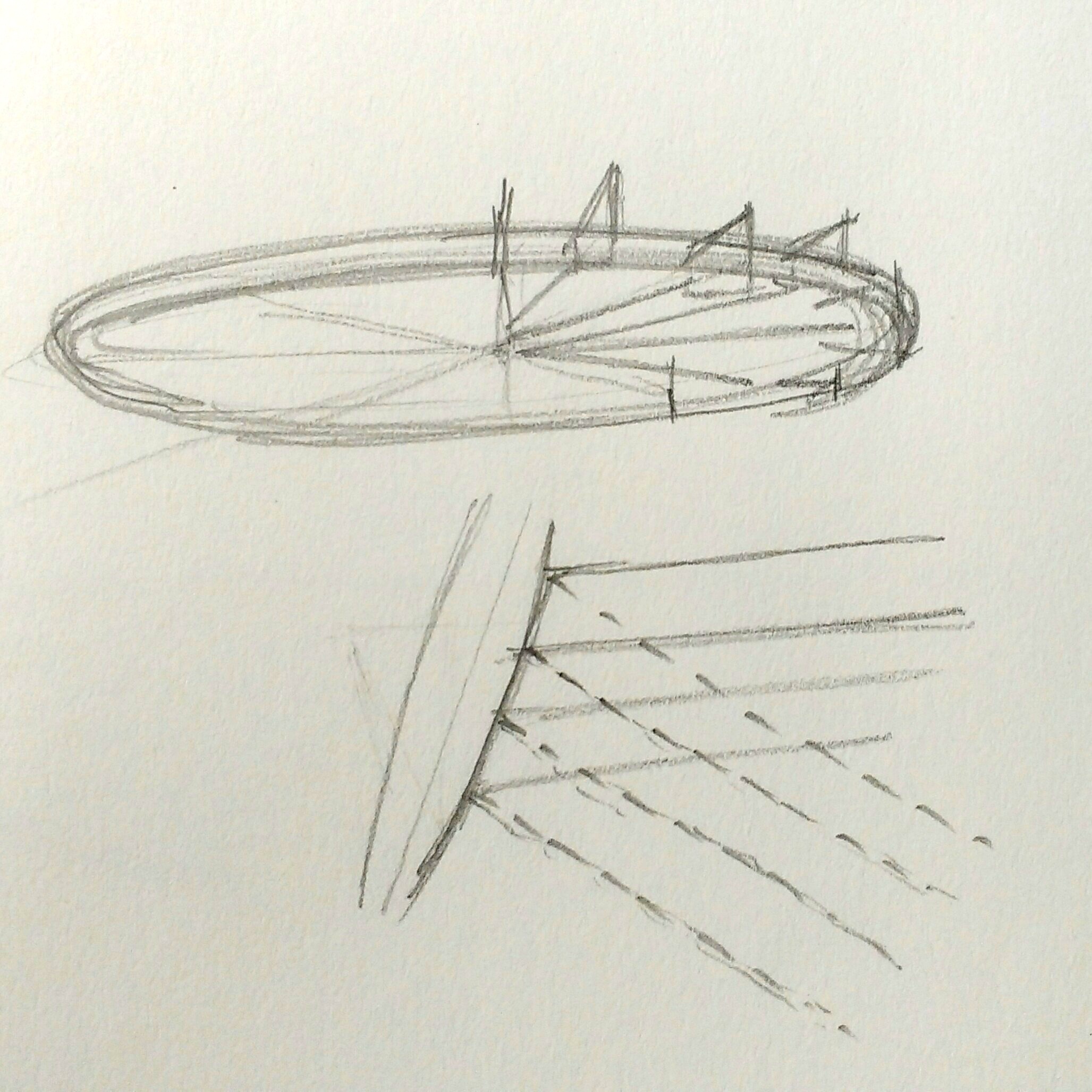 Perspective Study of Rowing Shell and Oars