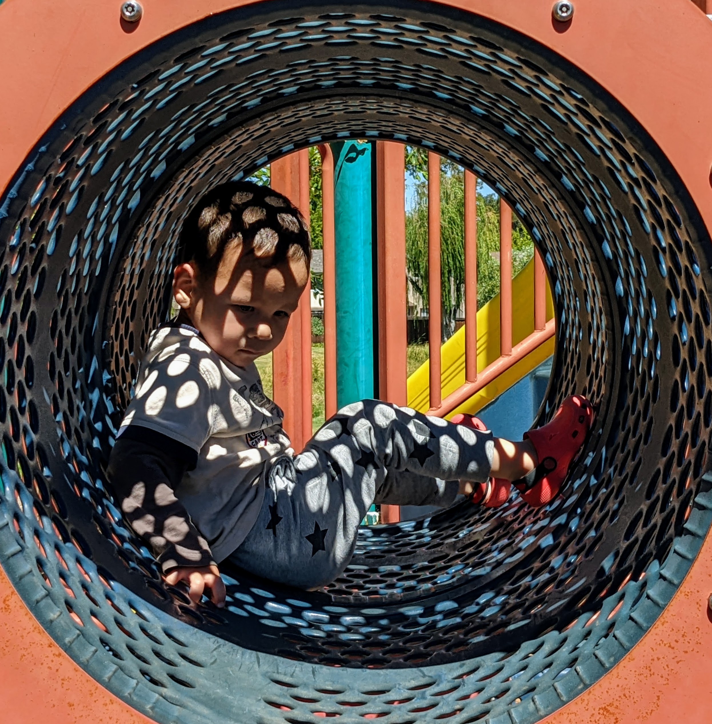 Ash in Playground Tunnel