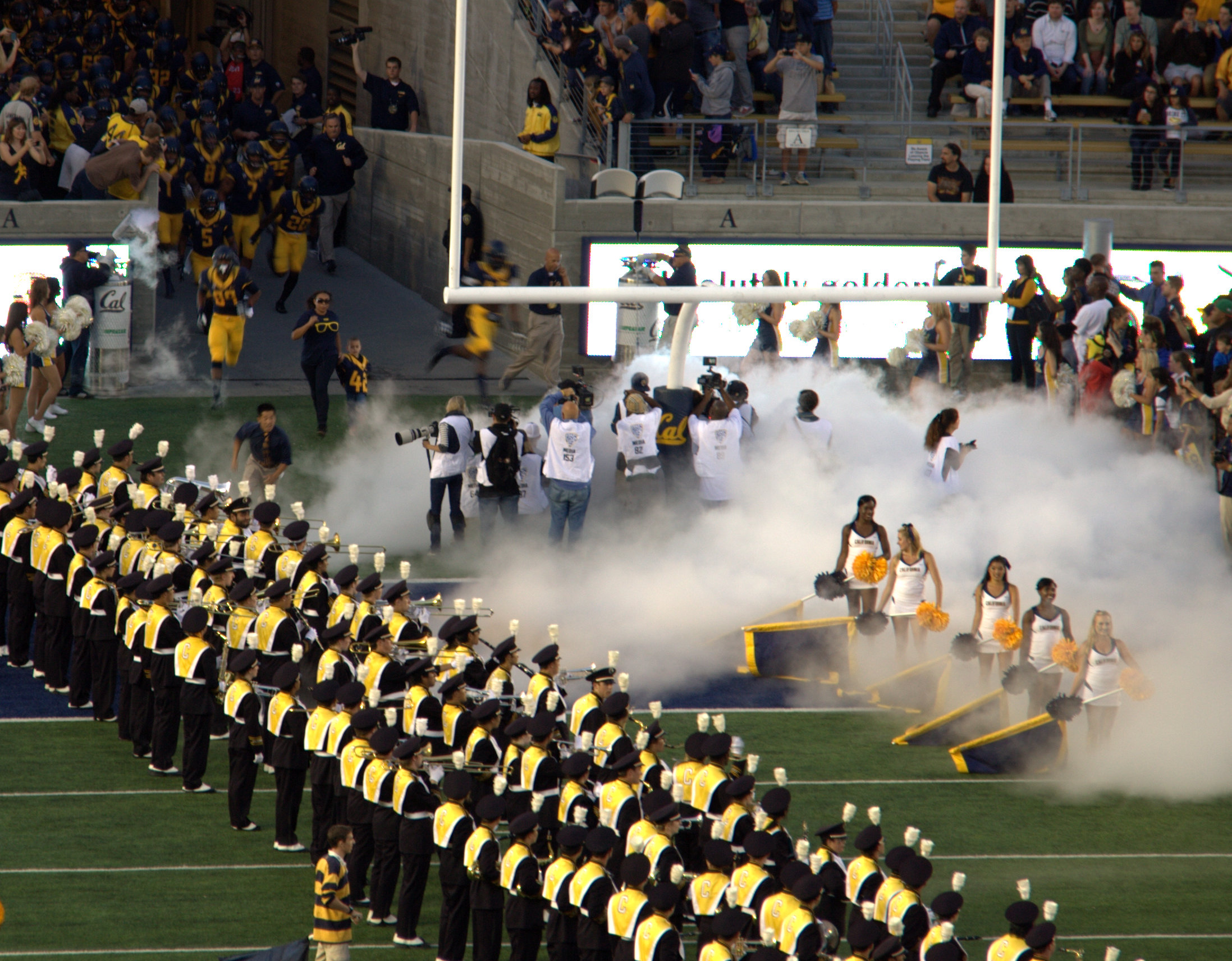 Cal Band Formation with Pyrotechnics