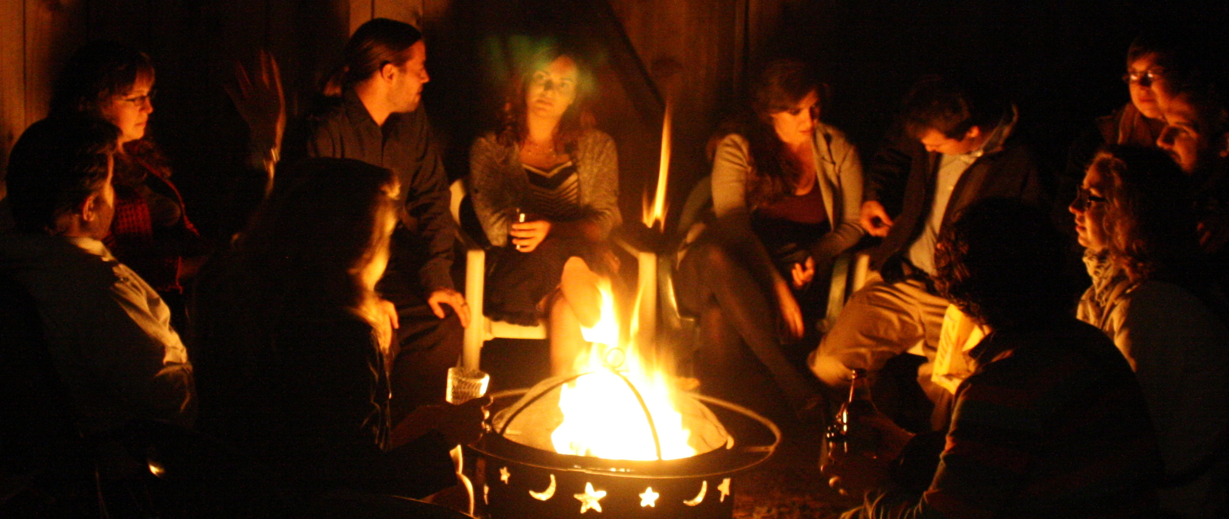 Friends Around the Fire Pit