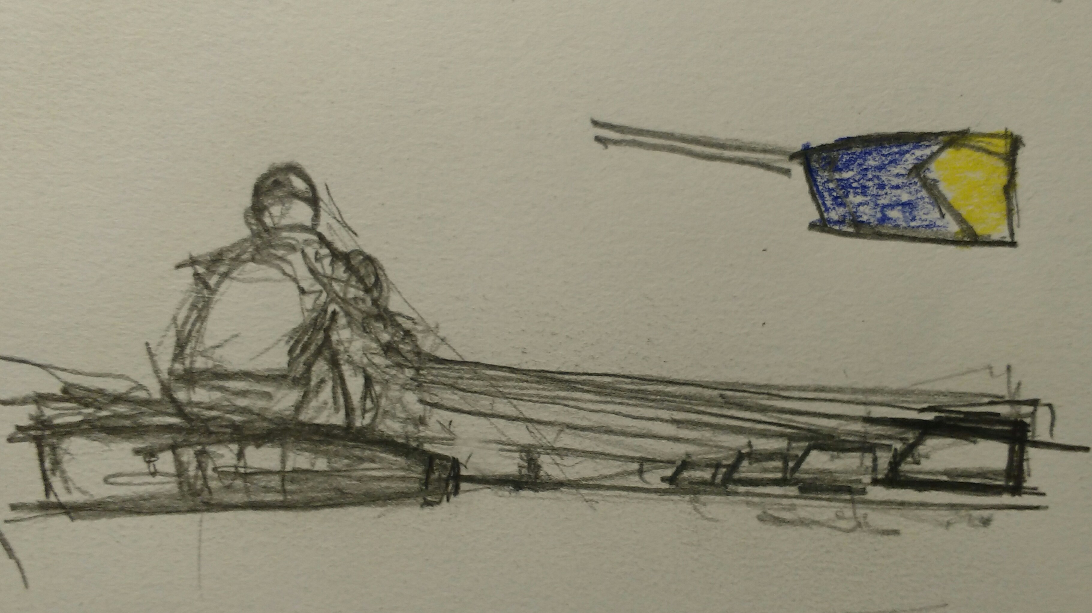 Single Sculler with Cal Oar Blade