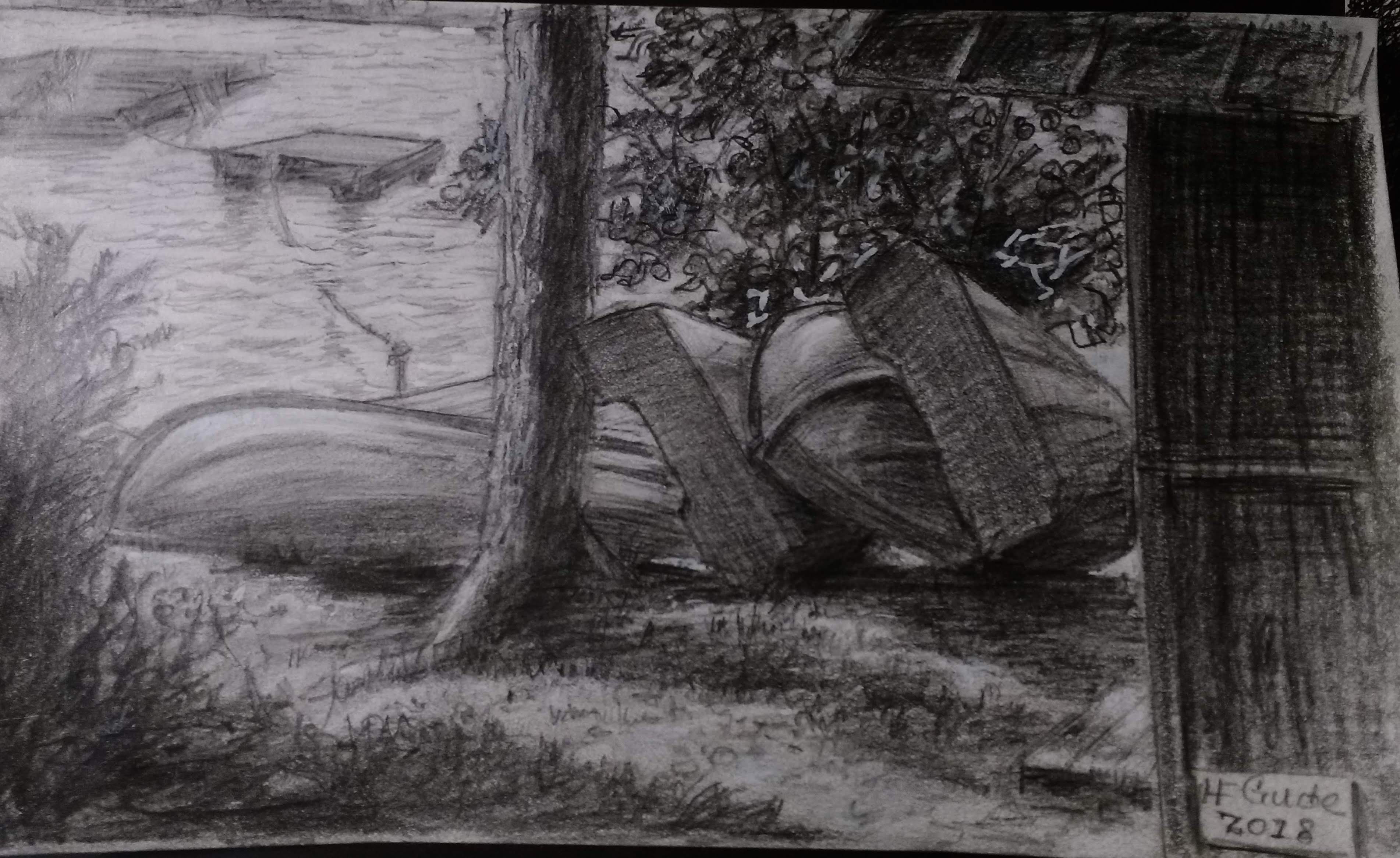 Boats Under a Tree