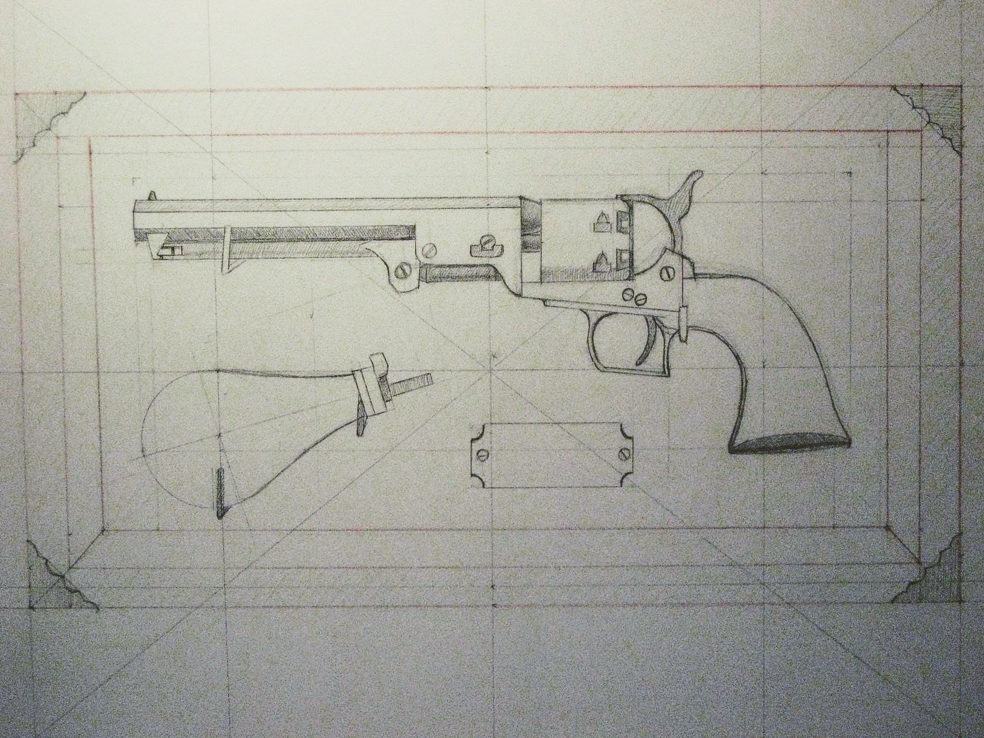 Final Drawing for Trompe l'oeil Painting