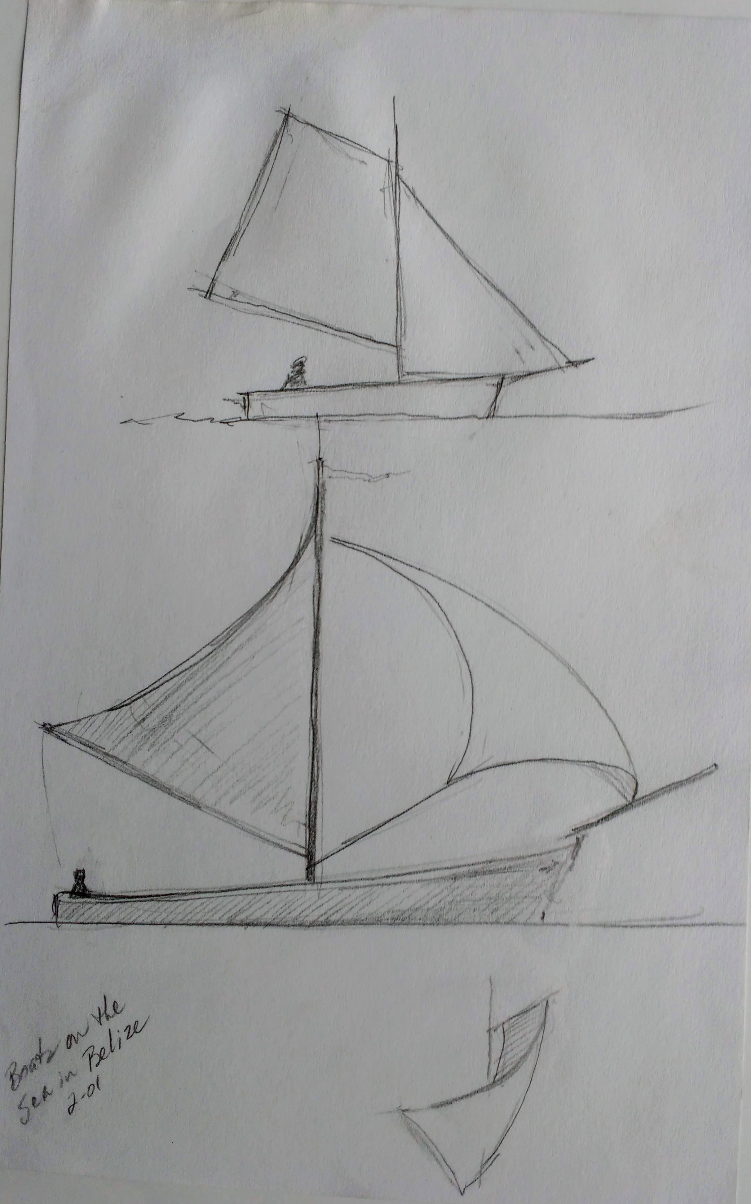Study of Boats in Belize Harbor