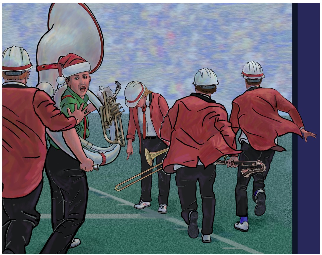 The Play: Stanford Band Fleeing