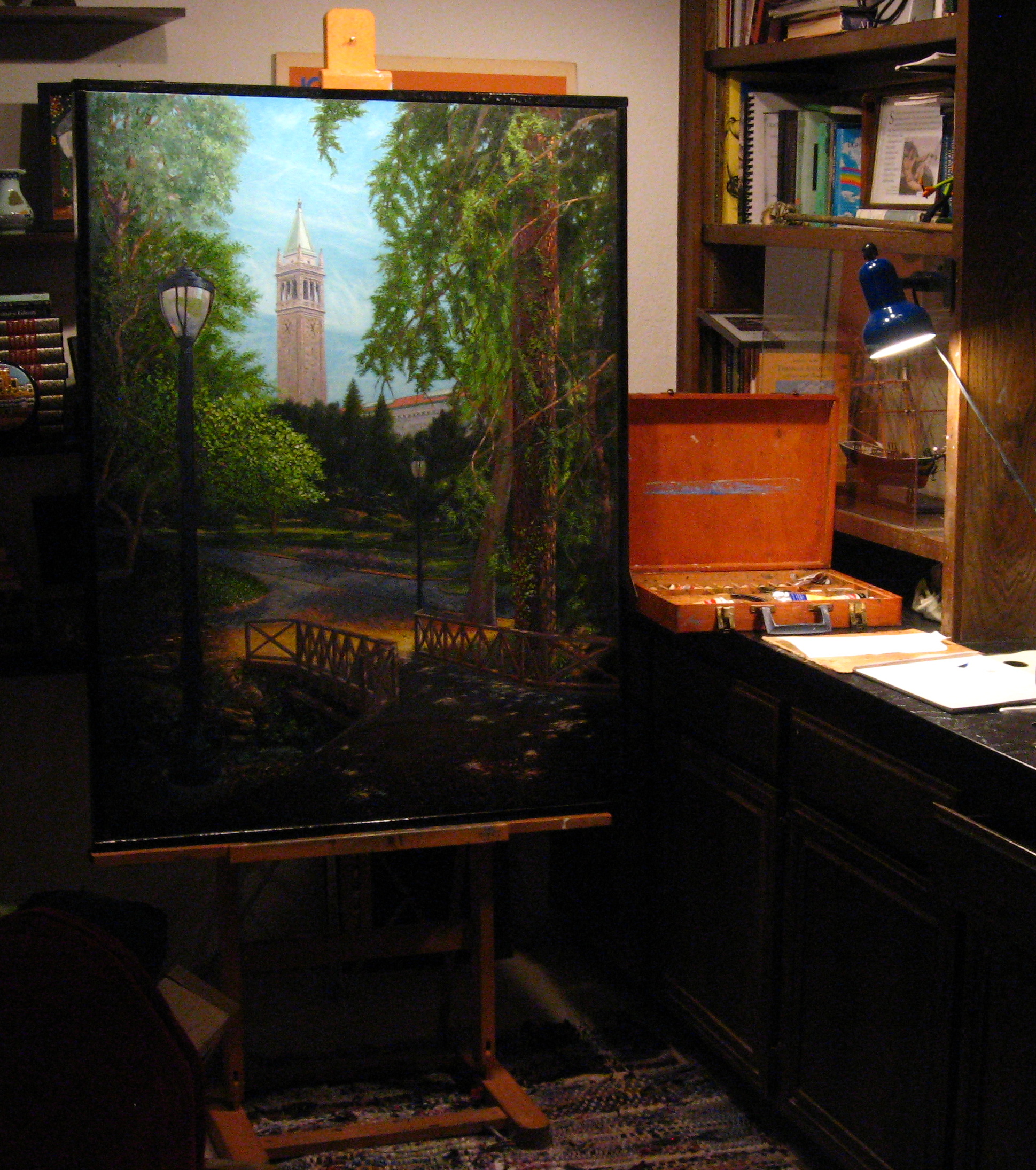 Sather Tower Painting on Easel