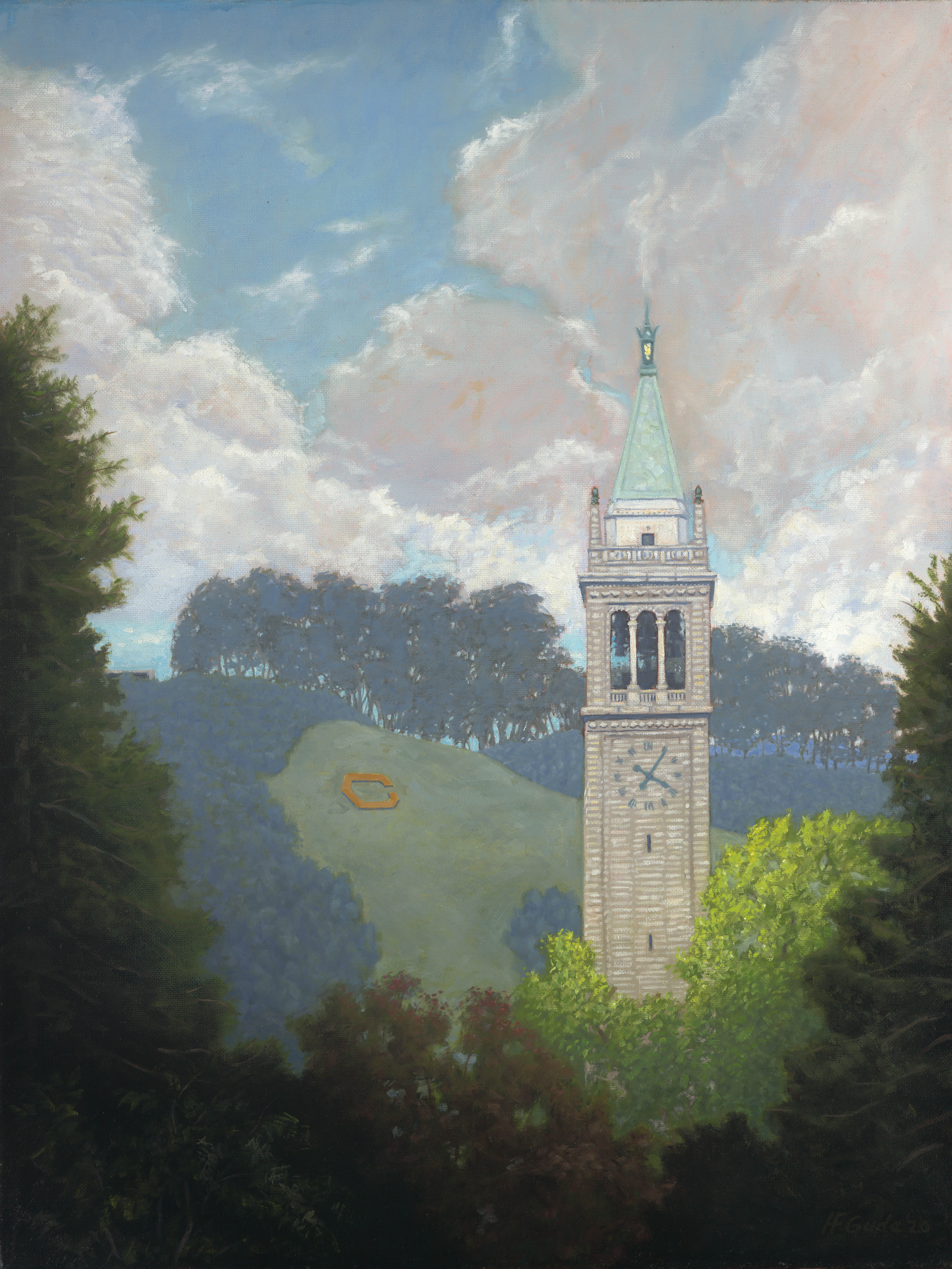 Sather Tower with the Big C, UC Berkeley