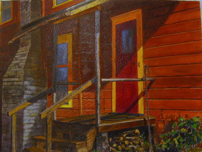 Hotel Side Door with Shadows