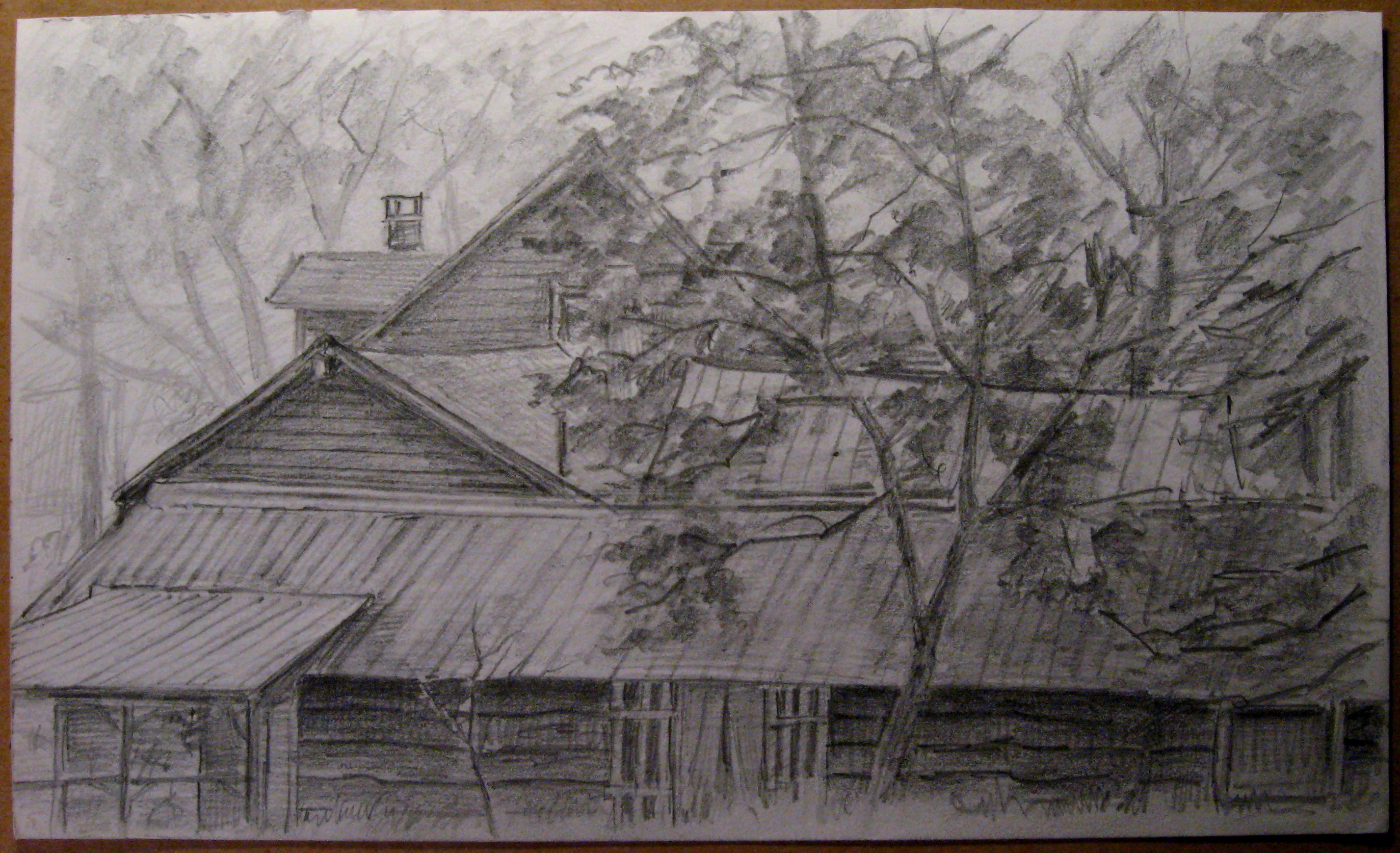 Office and Hotel Sketch in Pencil